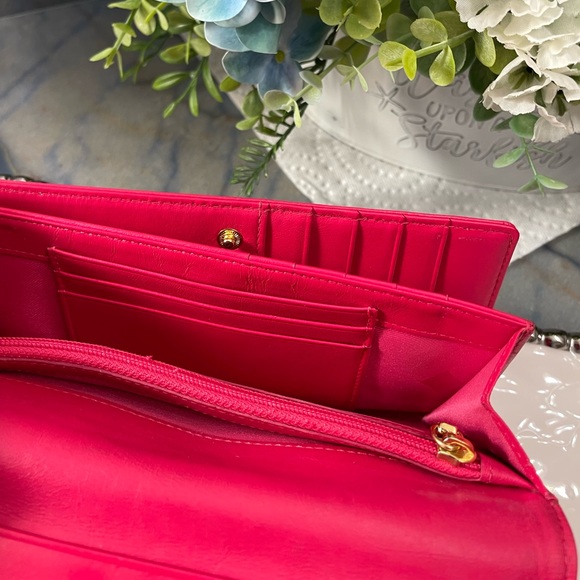 MCM Hot Pink Leather Studded Logo Motifs Wallet - Picture 12 of 17